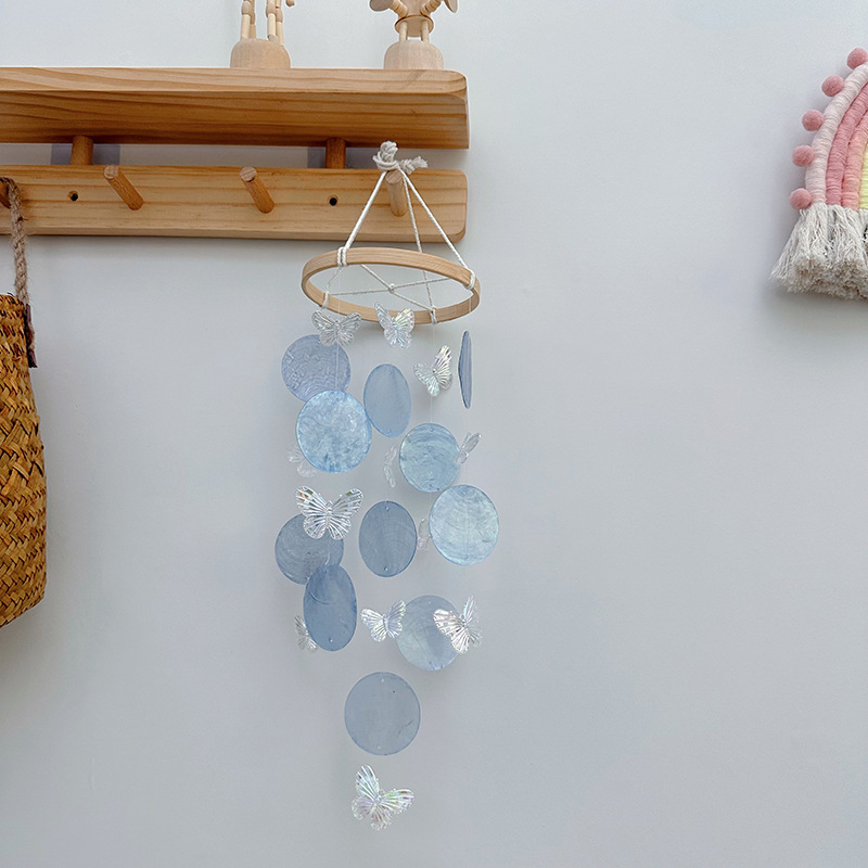 Butterfly Seashell Wind Chimes - مراجعة Kids Outdoor Fairy Garden وسعره