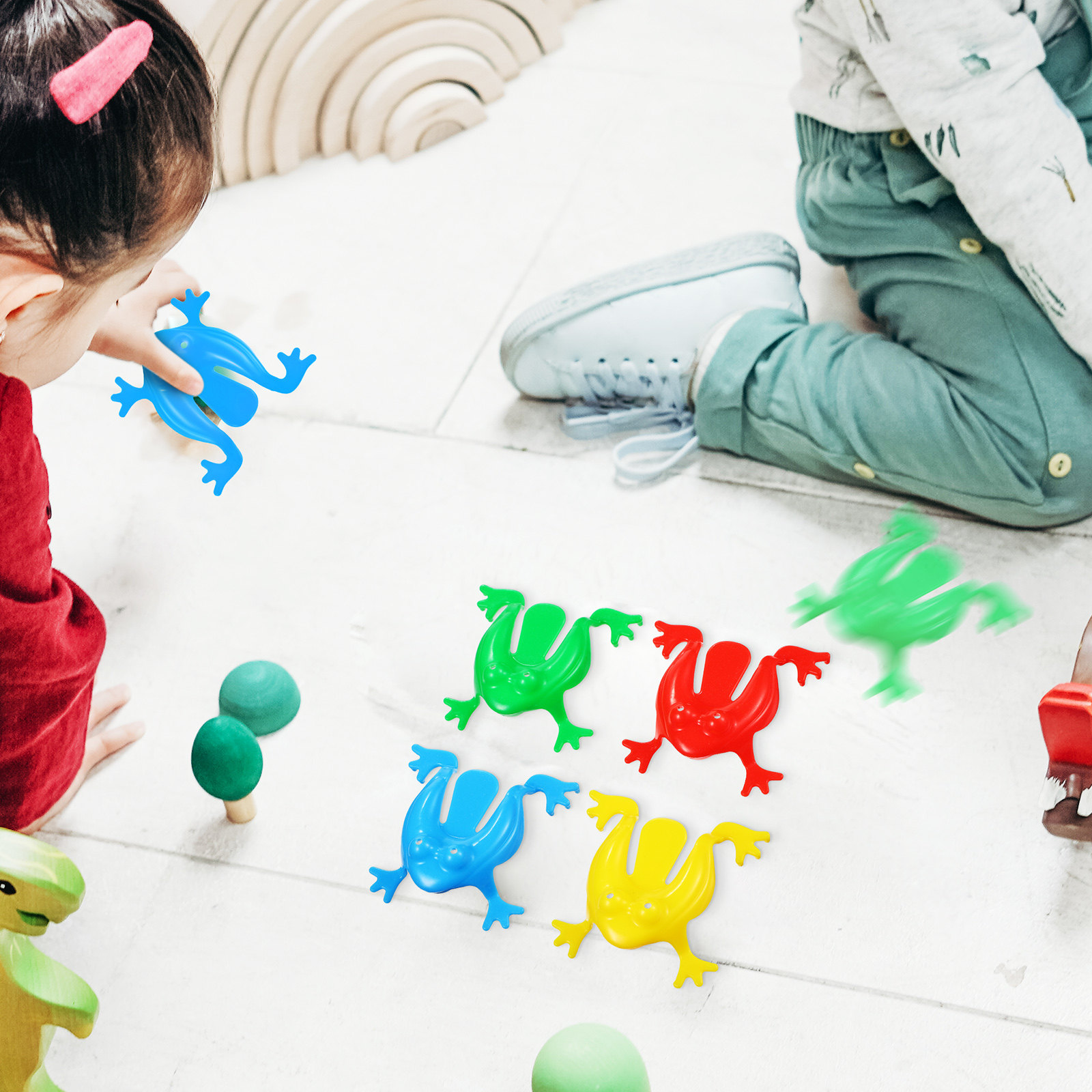 16Pcs Jumping Frogs Assorted C - مراجعة Kids Outdoor Jumping وسعره