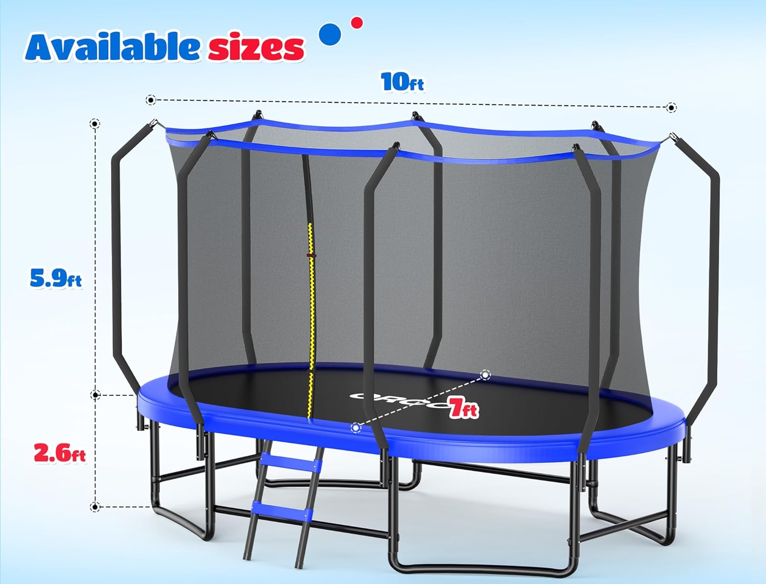 Oval Outdoor Trampoline with S - مراجعة Kids Outdoor Net وسعره