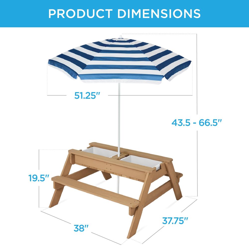 Kids Picnic Table with Umbrell - مراجعة Kids Outdoor Umbrella وسعره