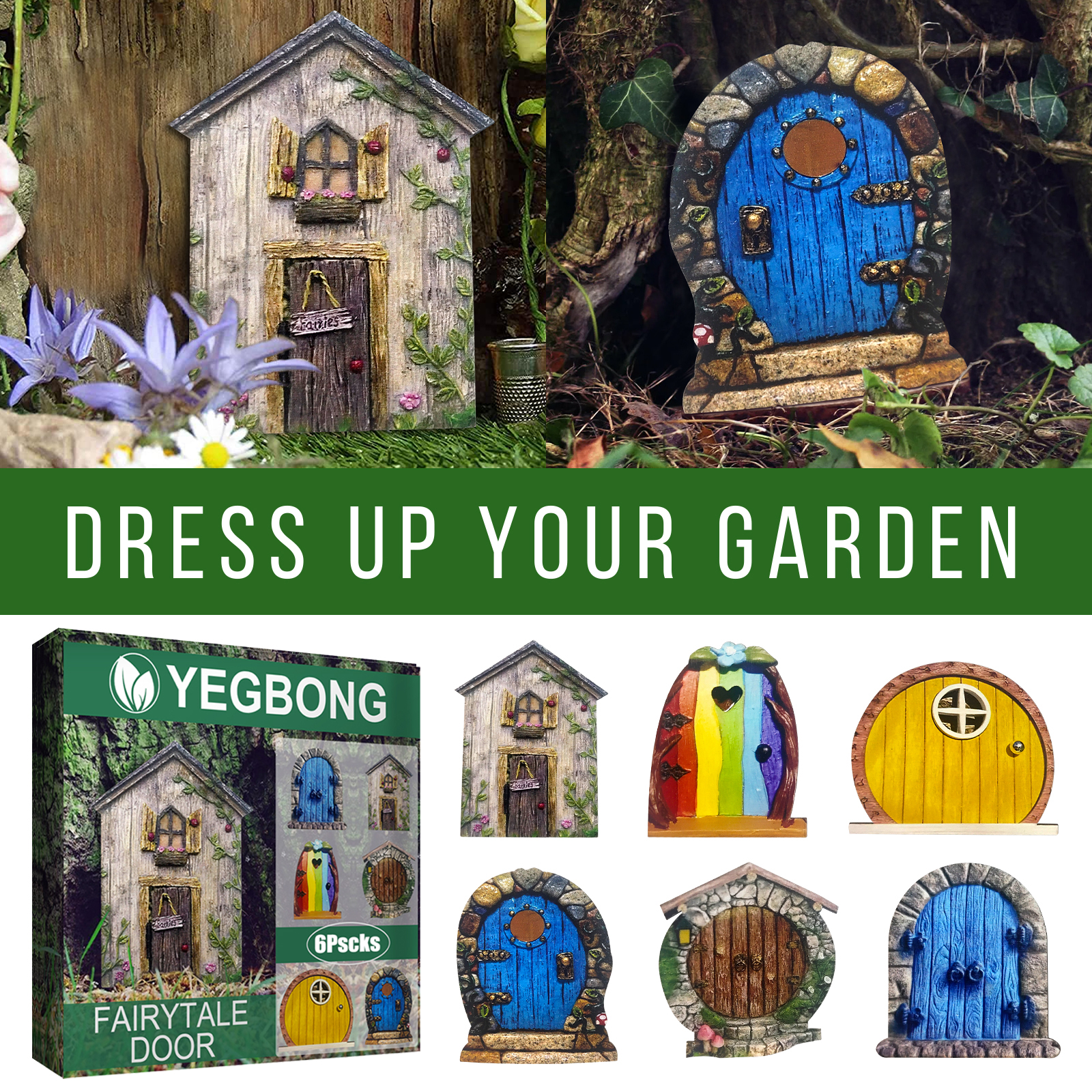 Miniature Fairy Doors for Tree - مراجعة Kids Outdoor Fairy Garden وسعره