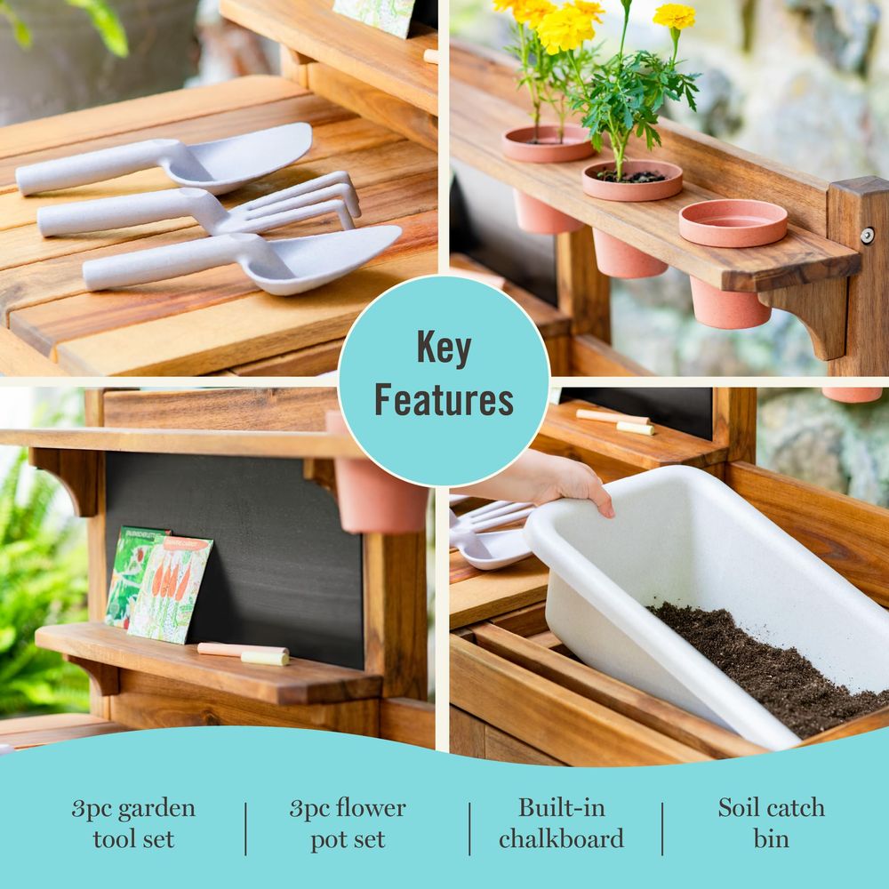Kids Outdoor Potting Bench Woo - مراجعة Kids Outdoor Chalkboard وسعره