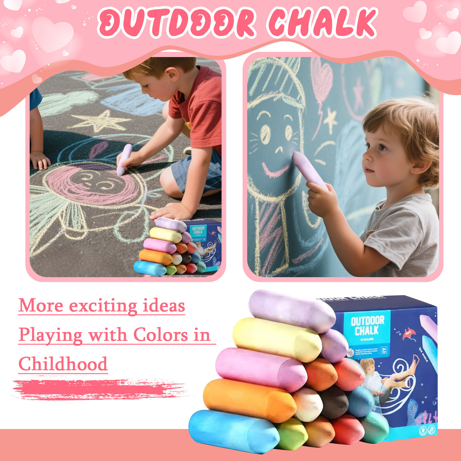 Washable Jumbo Sidewalk Colors - مراجعة Kids Outdoor Chalkboard وسعره