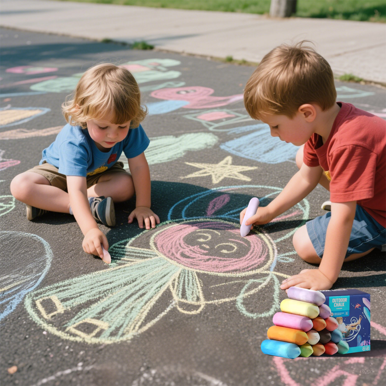 Washable Jumbo Sidewalk Colors - مراجعة Kids Outdoor Chalkboard وسعره
