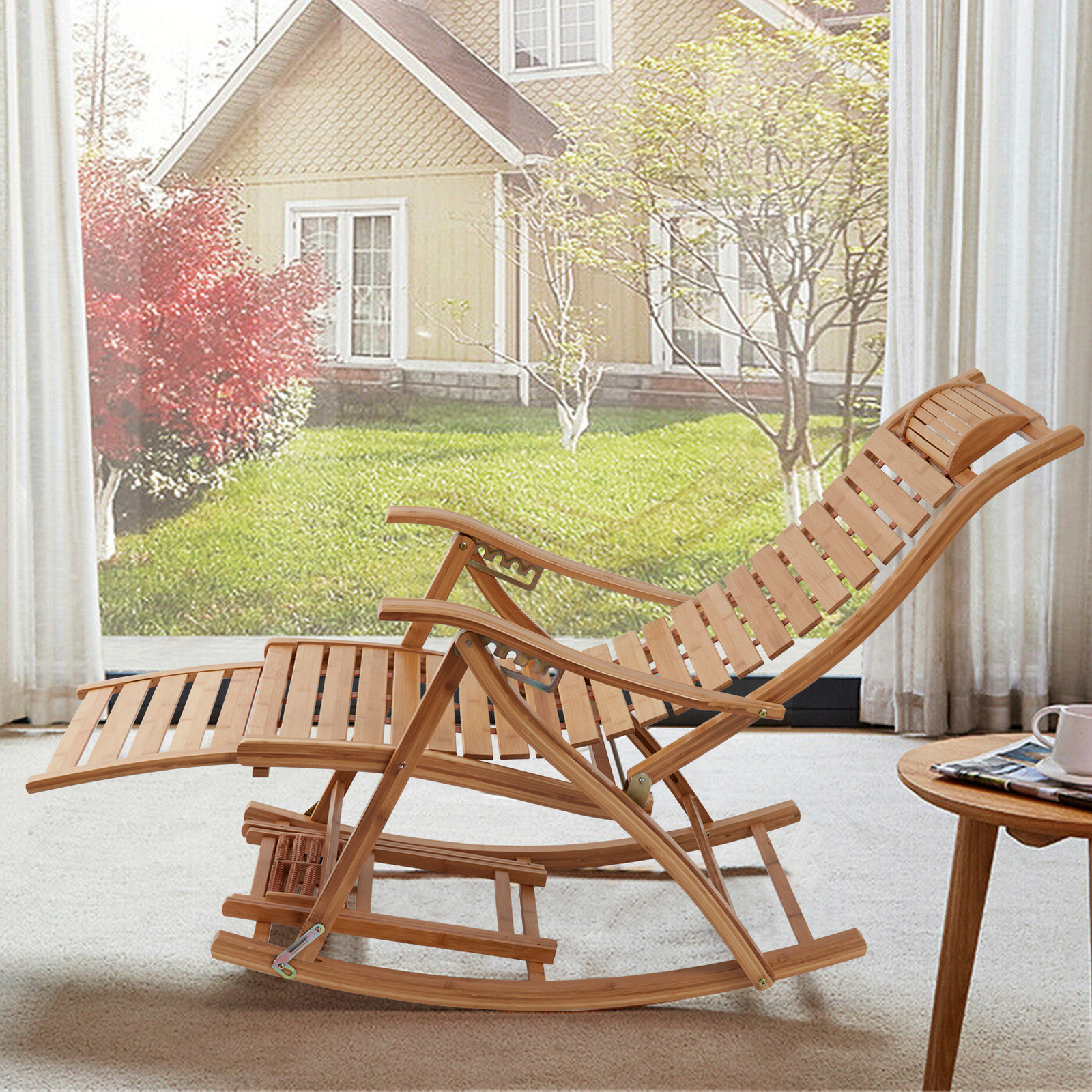 Bamboo Rocking Chair Adjustabl - مراجعة Kids Outdoor Folding Chair وسعره