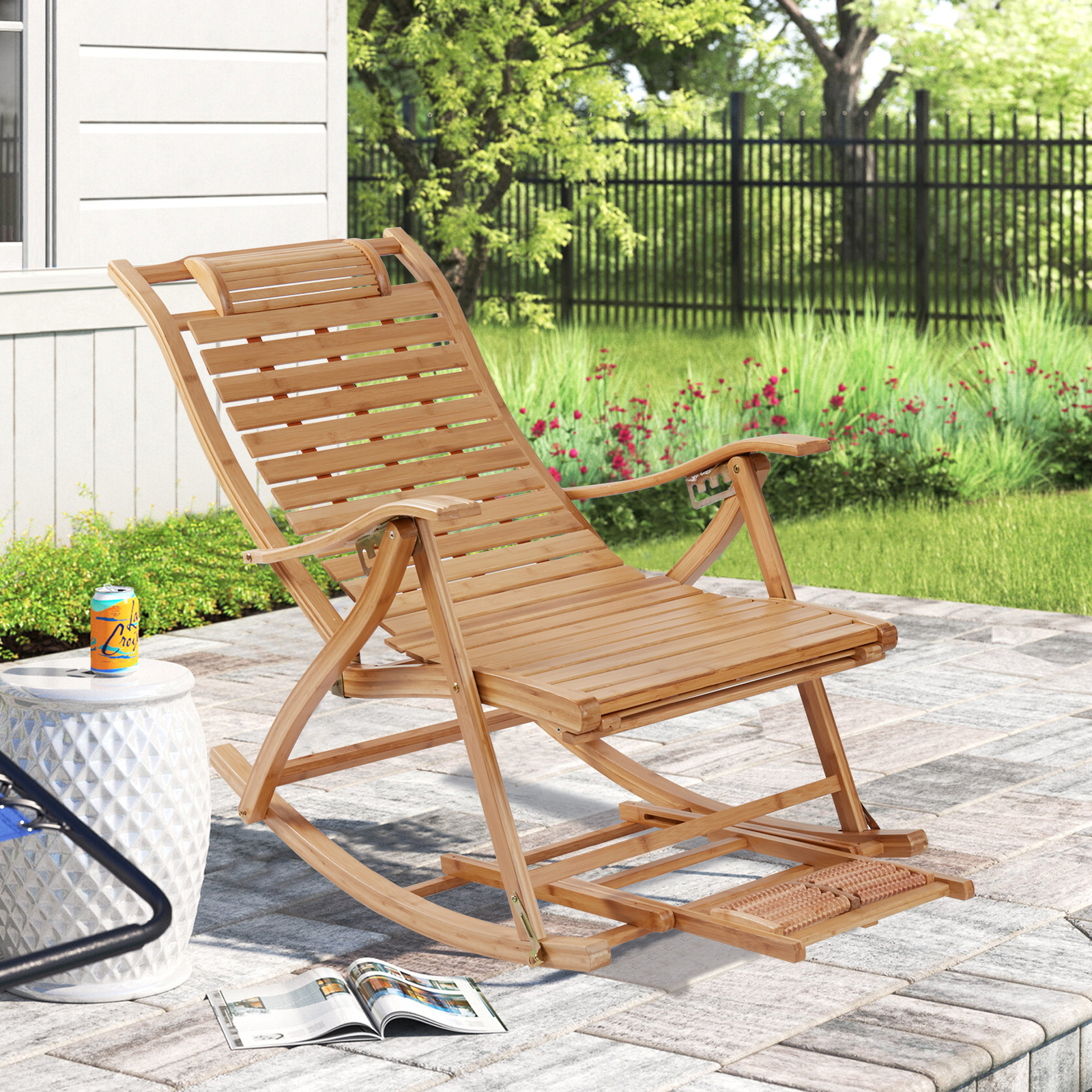 Bamboo Rocking Chair Adjustabl - مراجعة Kids Outdoor Folding Chair وسعره