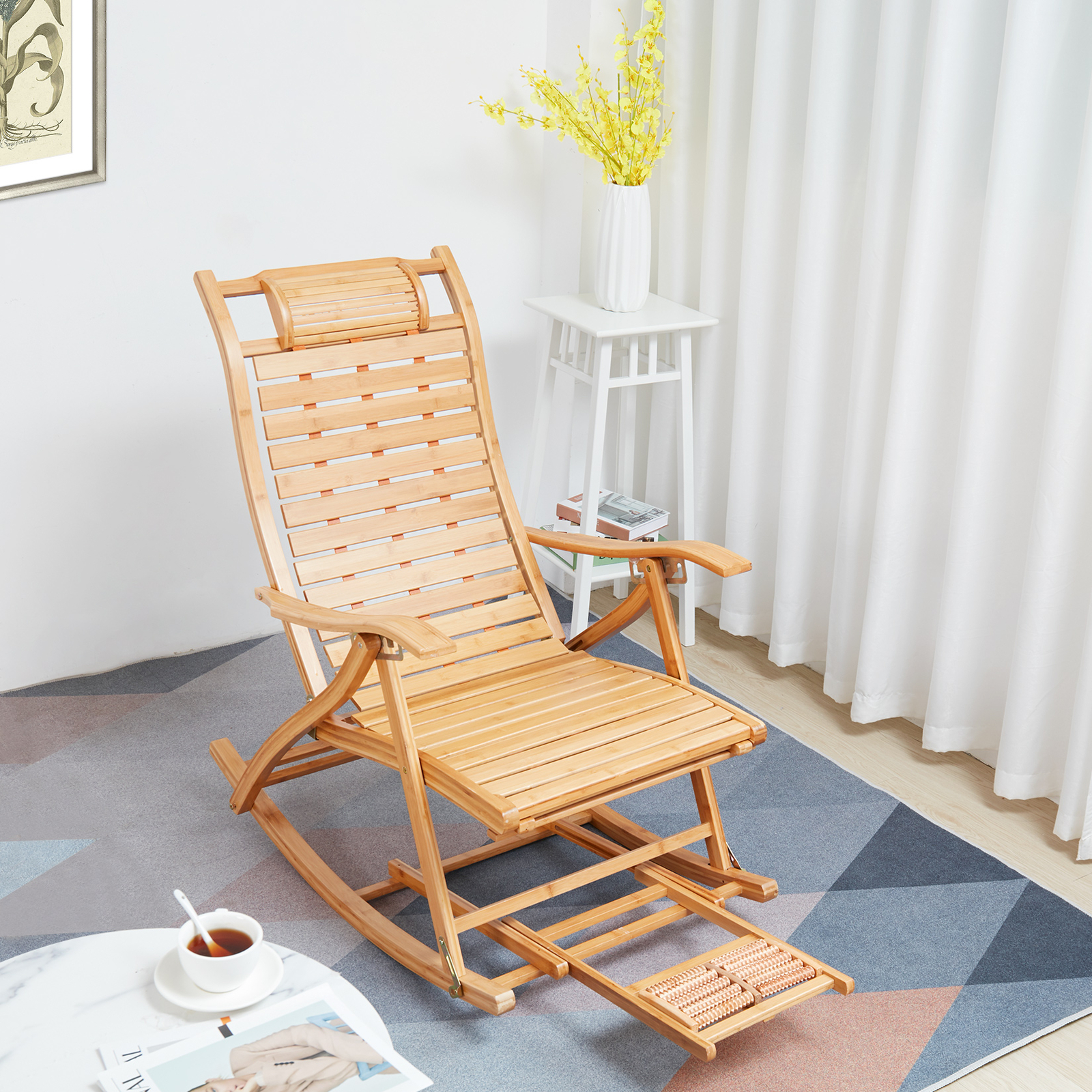 Bamboo Rocking Chair Adjustabl - مراجعة Kids Outdoor Folding Chair وسعره