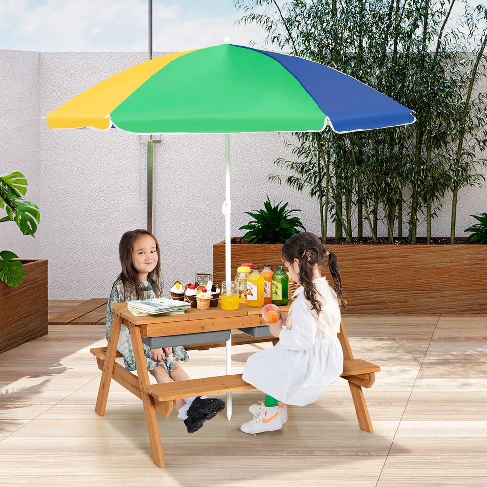 Kids Picnic Table, 4 in 1 Ceda - مراجعة Kids Outdoor Umbrella وسعره