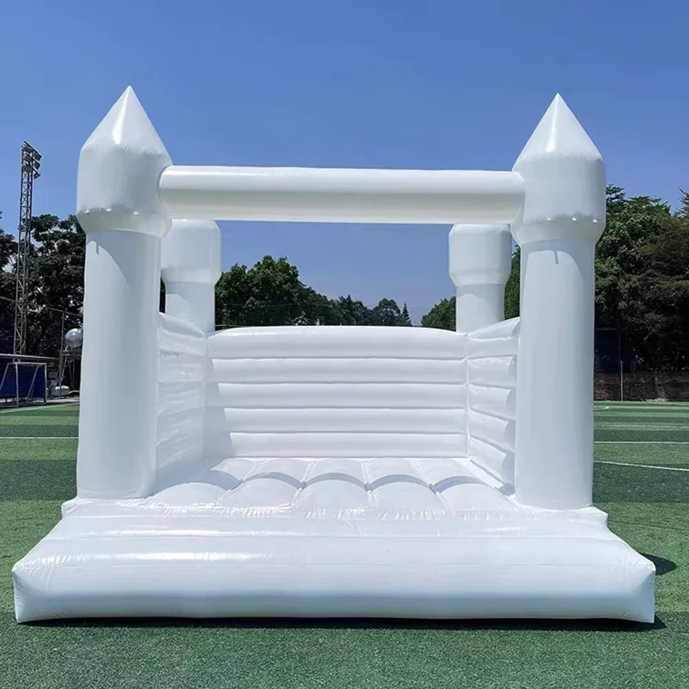 White Inflatable Bounce House  - مراجعة Kids Outdoor Jumping وسعره