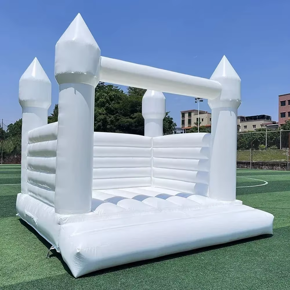 White Inflatable Bounce House  - مراجعة Kids Outdoor Jumping وسعره
