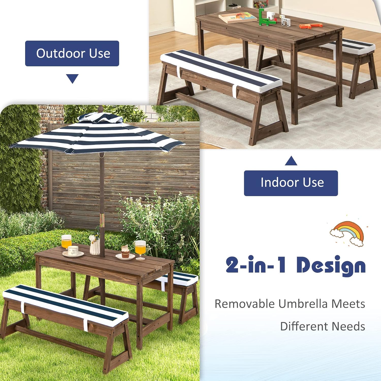 Height Adjustable Wooden Kids  - مراجعة Kids Outdoor Umbrella وسعره