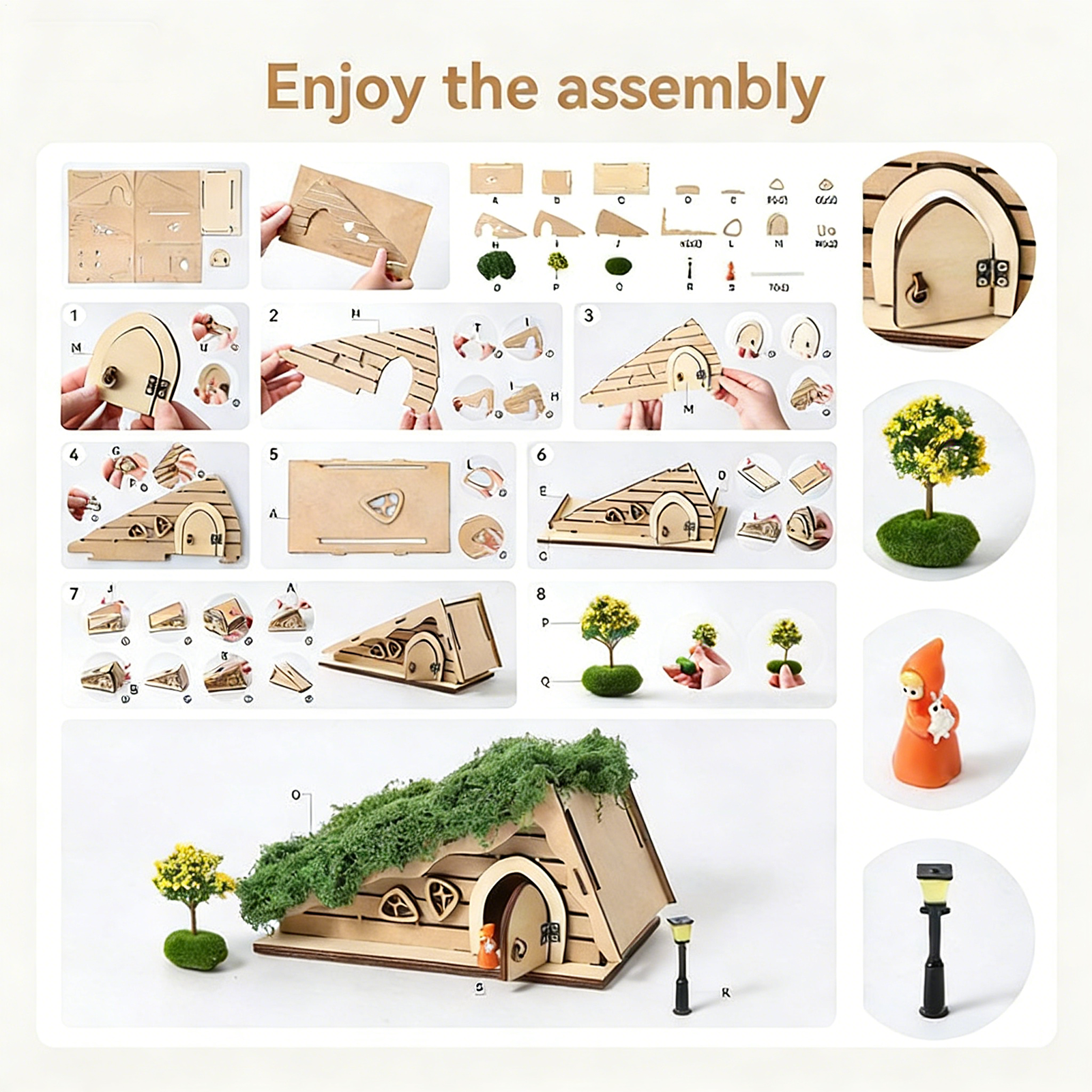 Wooden Fairy House Craft Kit T - مراجعة Kids Outdoor Garden Set وسعره