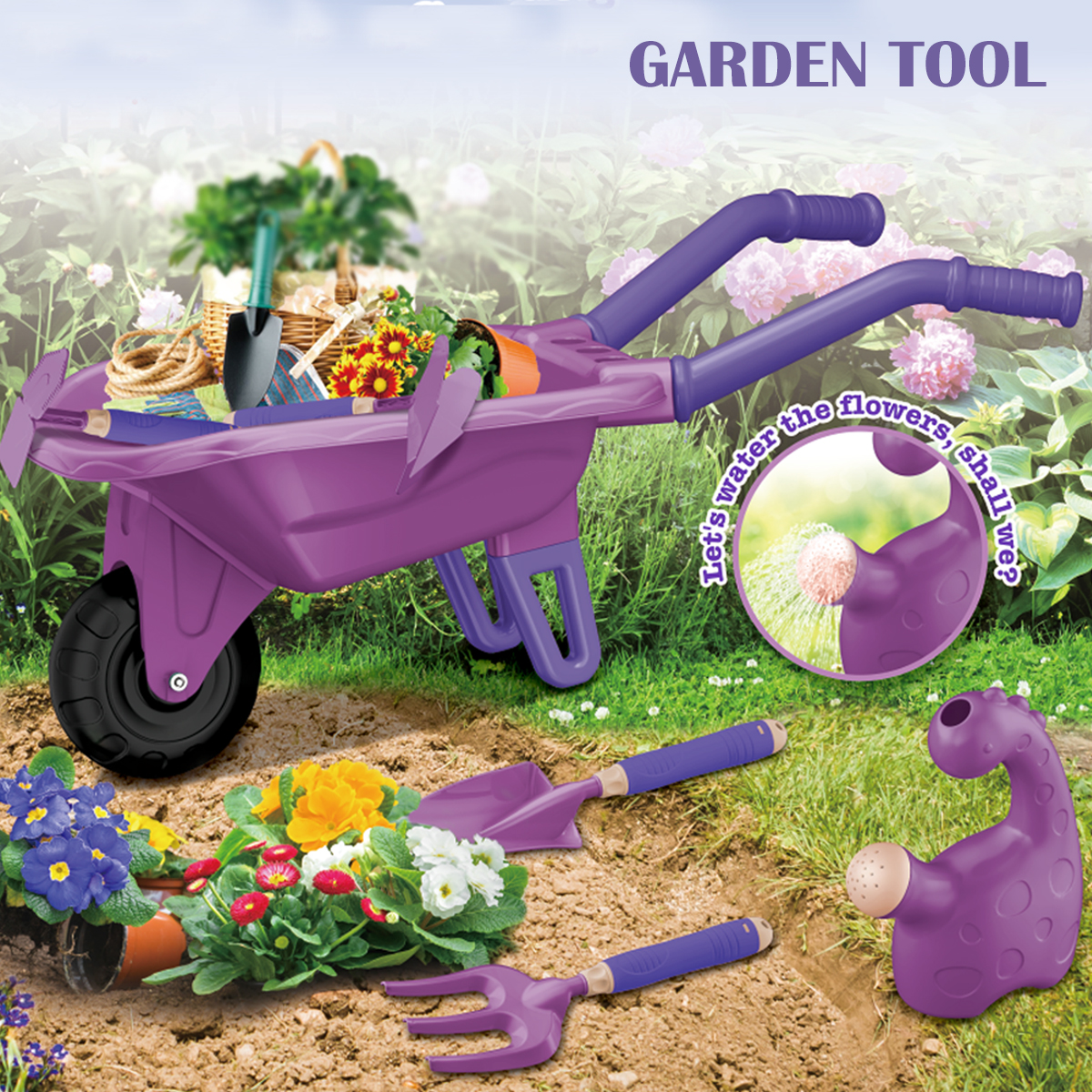 Gardening Tool Set Toys for ki - مراجعة Kids Outdoor Garden Set وسعره