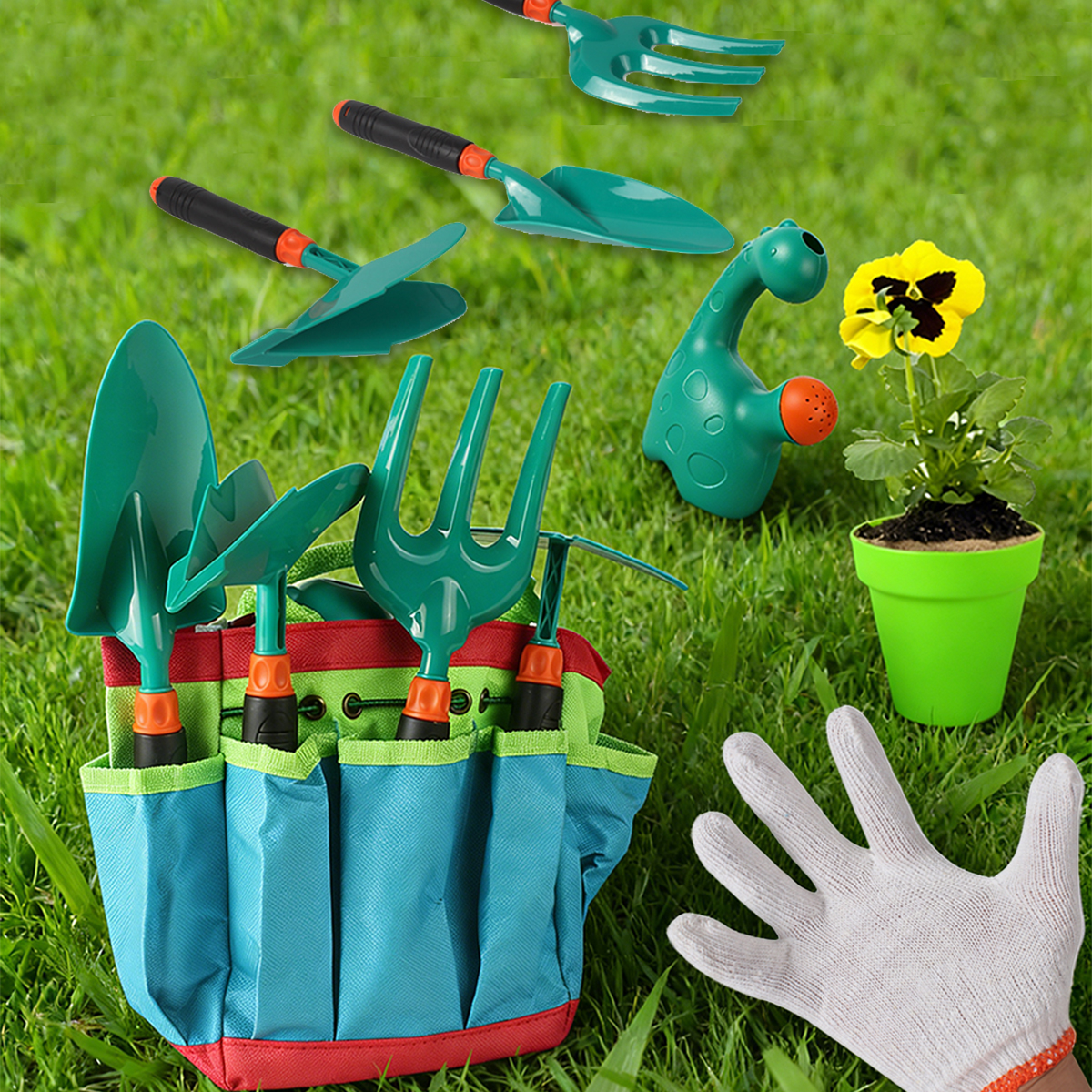 Gardening Tool Set Toys for ki - مراجعة Kids Outdoor Garden Set وسعره