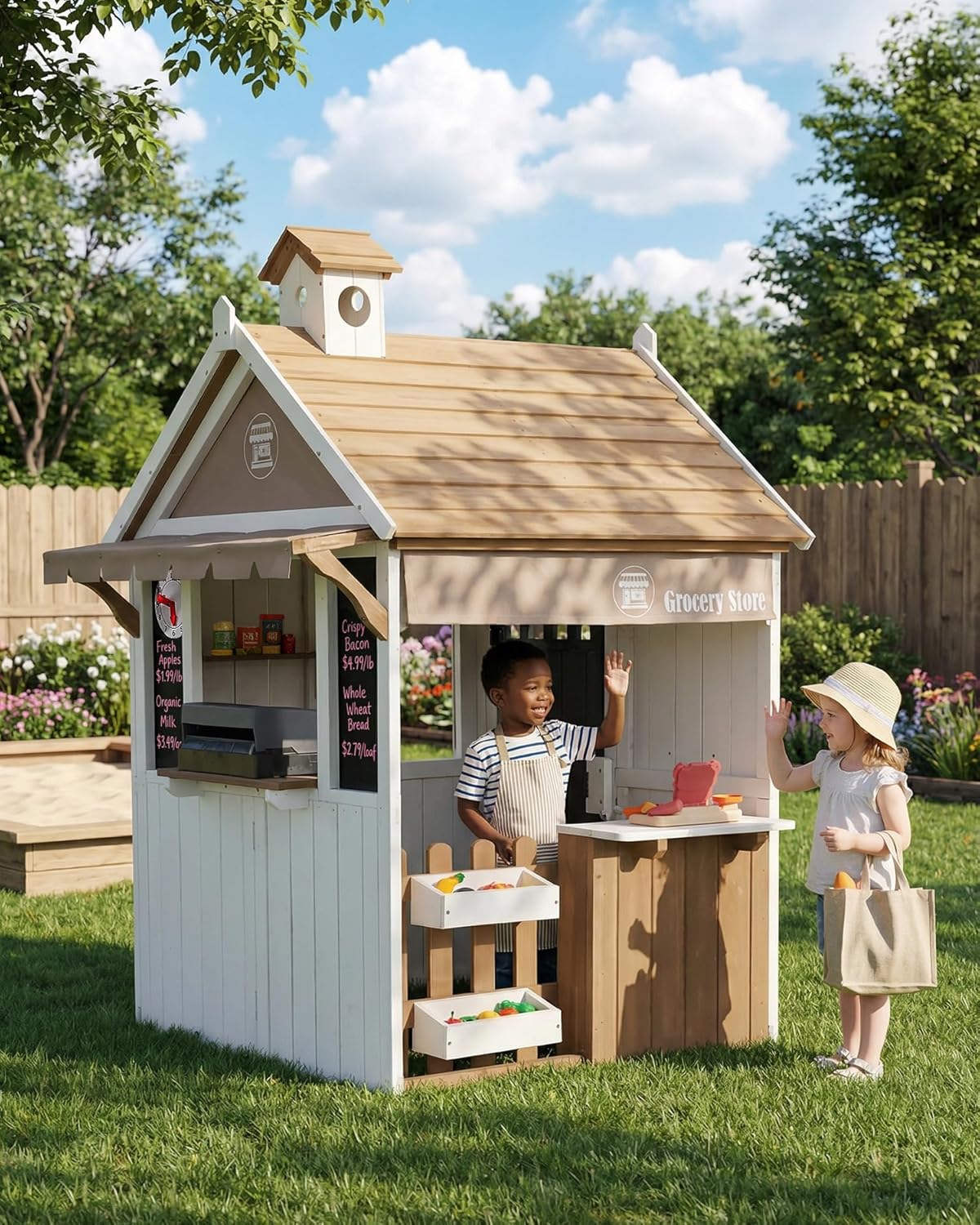 2-in-1 Cedar Wooden Kids Outdo - مراجعة Kids Outdoor Chalkboard وسعره
