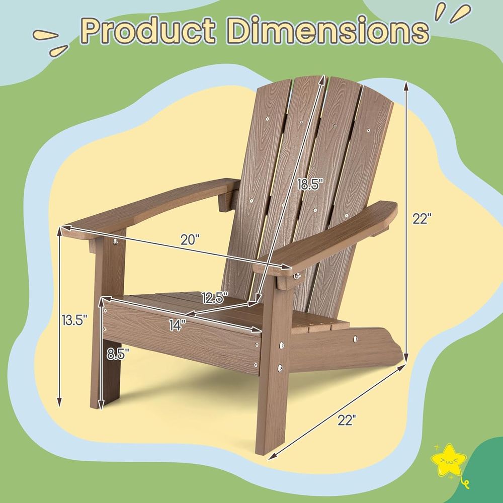 Kids Adirondack Chair, All-Wea - مراجعة Kids Outdoor Adirondack Chair وسعره