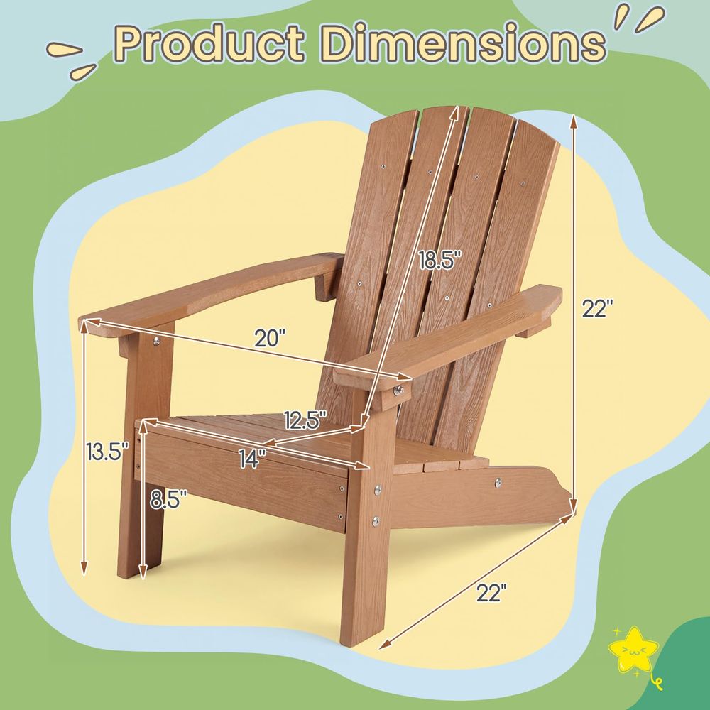 Kids Adirondack Chair, AllWeat - مراجعة Kids Outdoor Adirondack Chair وسعره