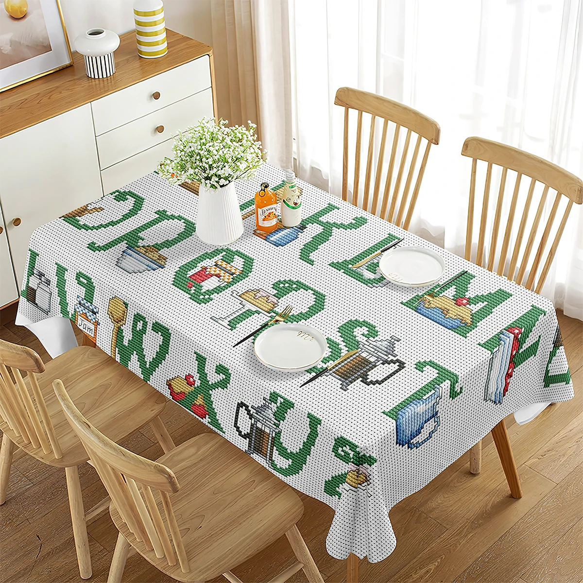 Alphabet Tablecloth Alphabet L - مراجعة Kids Outdoor Dining Table وسعره