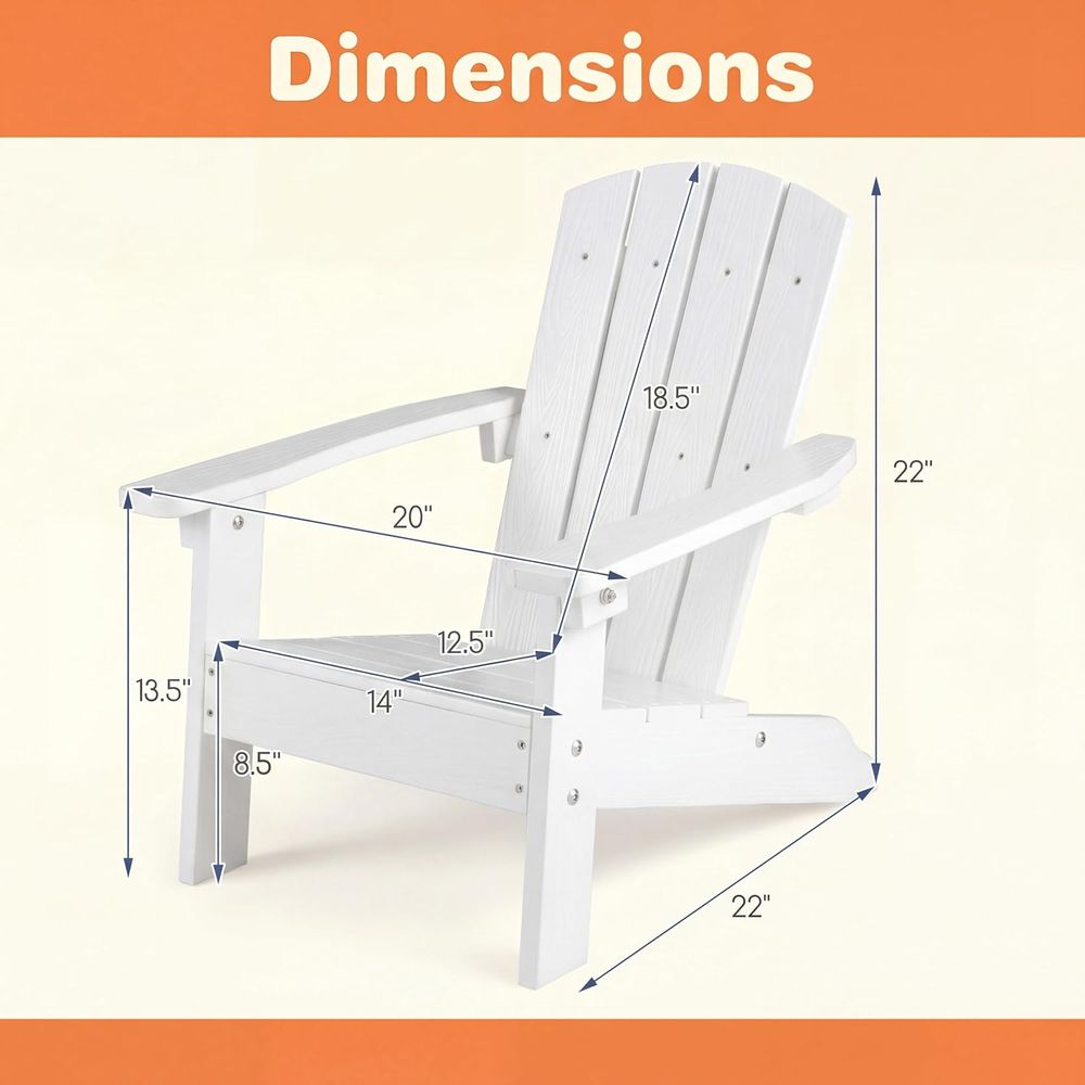 Kids Adirondack Chair, All-Wea - مراجعة Kids Outdoor Adirondack Chair وسعره