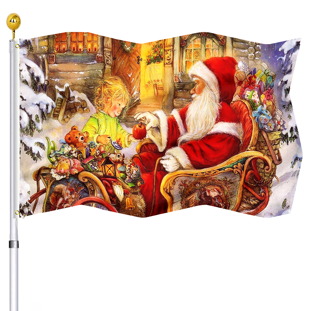 Christmas Flag Xmas Tree and S - مراجعة Kids Outdoor Treehouse وسعره