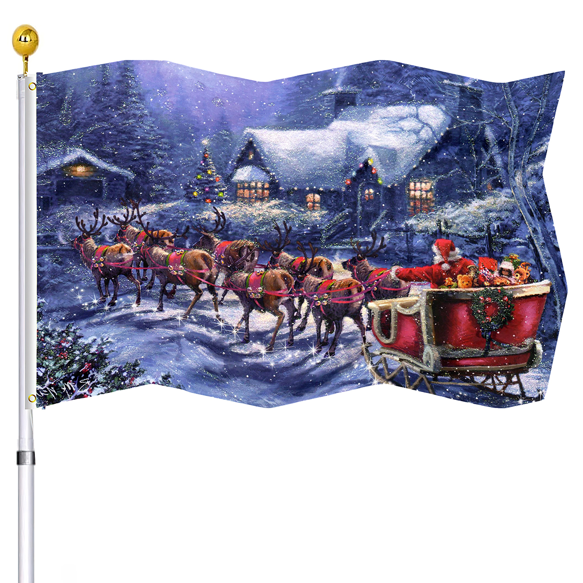 Christmas Flag Xmas Tree and S - مراجعة Kids Outdoor Treehouse وسعره