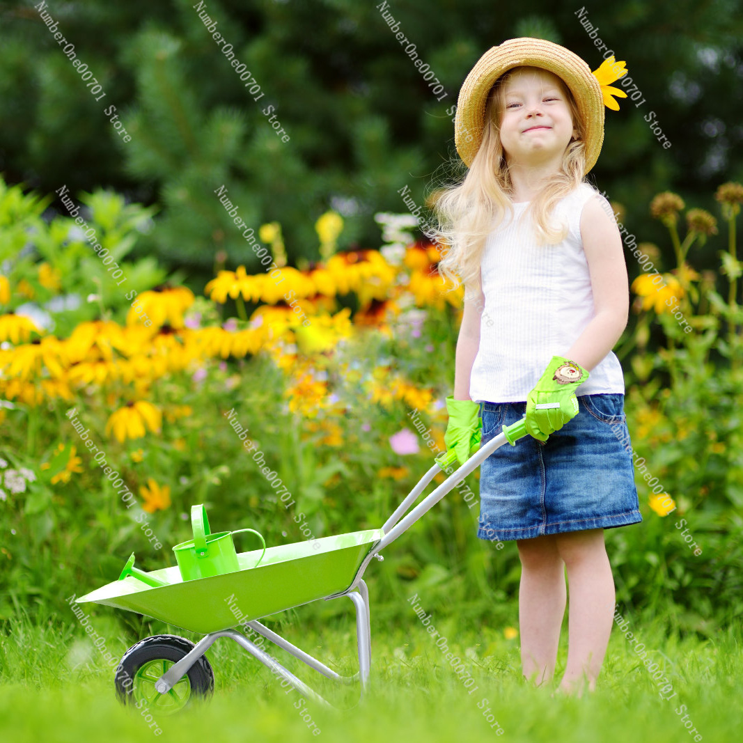 Kids Outdoor Wheelbarrow, Gree - مراجعة Kids Outdoor Garden Set وسعره