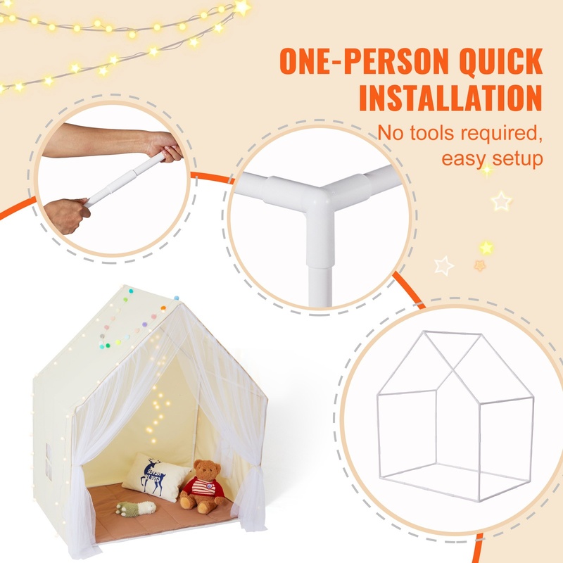 Beige Kids Play Tent with Mat  - مراجعة Kids Outdoor Yurt وسعره