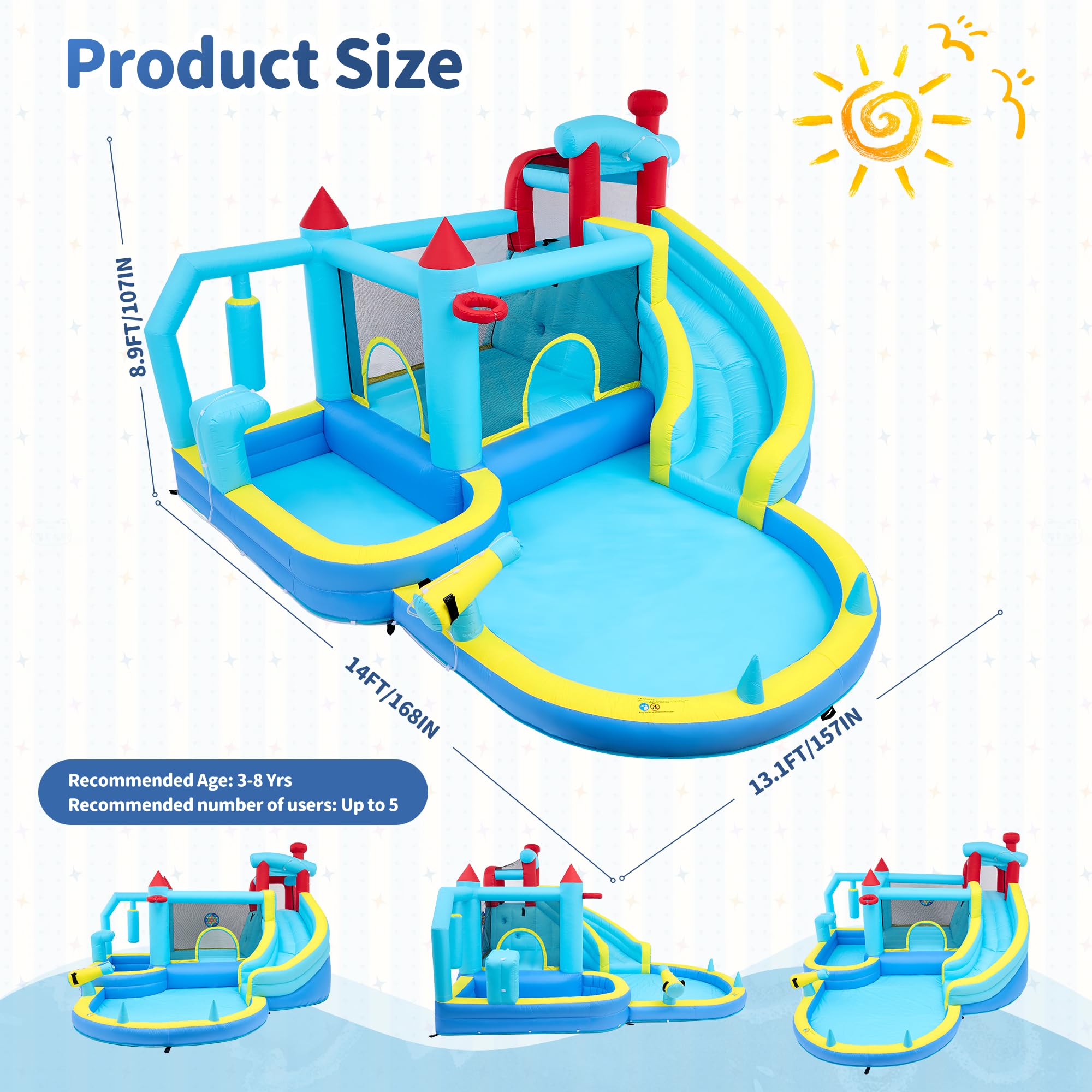 Inflatable Water Slide Bounce  - مراجعة Kids Outdoor Climbing Wall وسعره