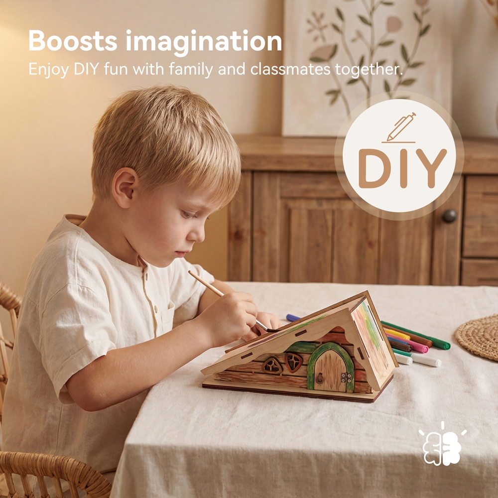 Wooden Fairy House Assembly Ki - مراجعة Kids Outdoor Fairy Garden وسعره