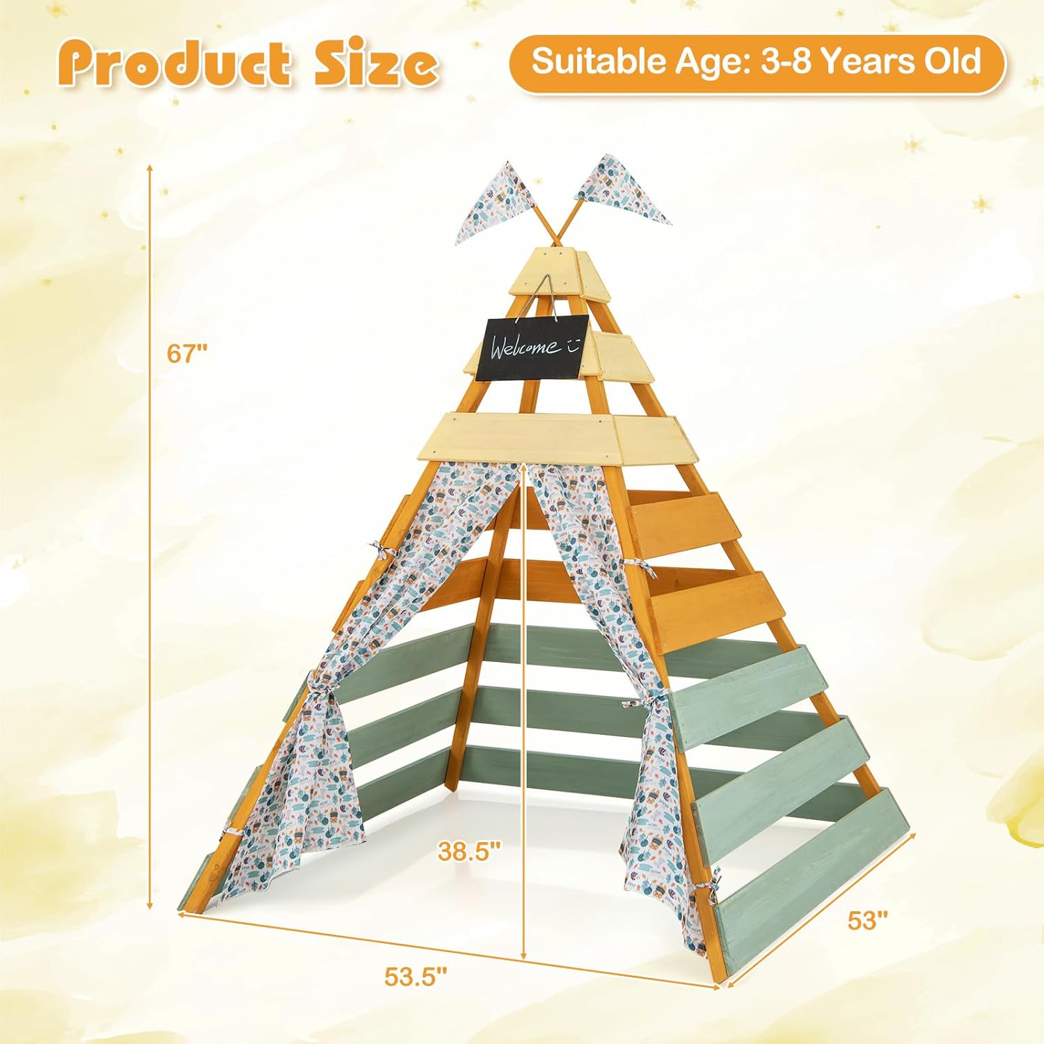 Teepee Tent for Kids, Large Ki - مراجعة Kids Outdoor Chalkboard وسعره
