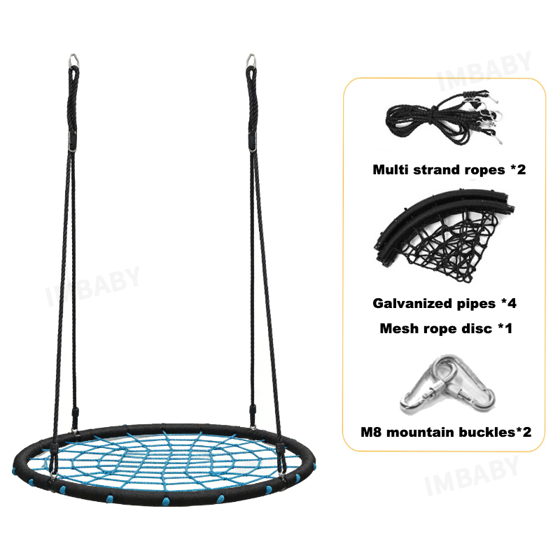IMBABY Kids Round Net Nest Swi - مراجعة Kids Outdoor Nest Swing وسعره