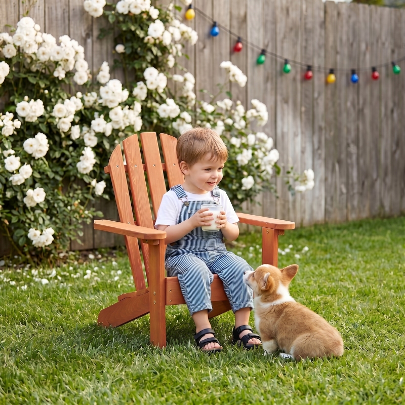 Wooden Kid's Adirondack Chair  - مراجعة Kids Outdoor Adirondack Chair وسعره