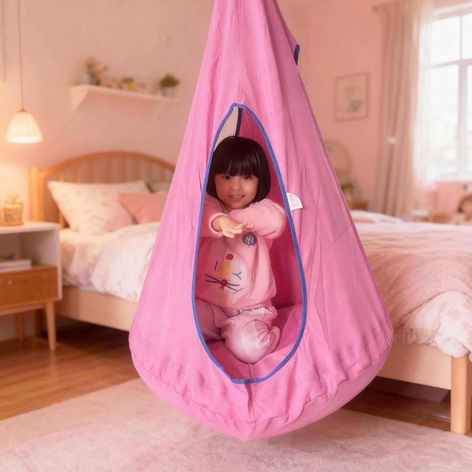Kids Pod Swing Seat With Cushi - مراجعة Kids Outdoor Nest Swing وسعره