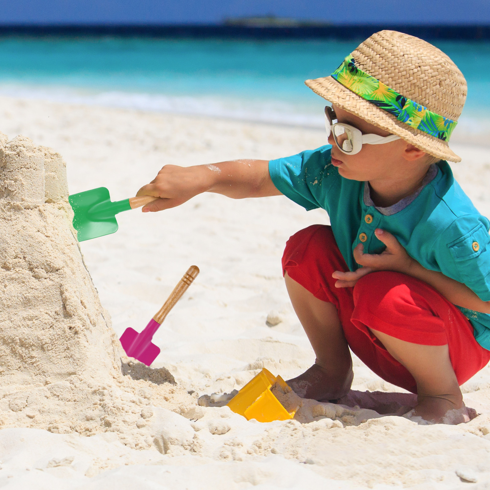 3Pcs Beach Sandbox Set Metal G - مراجعة Kids Outdoor Garden Set وسعره