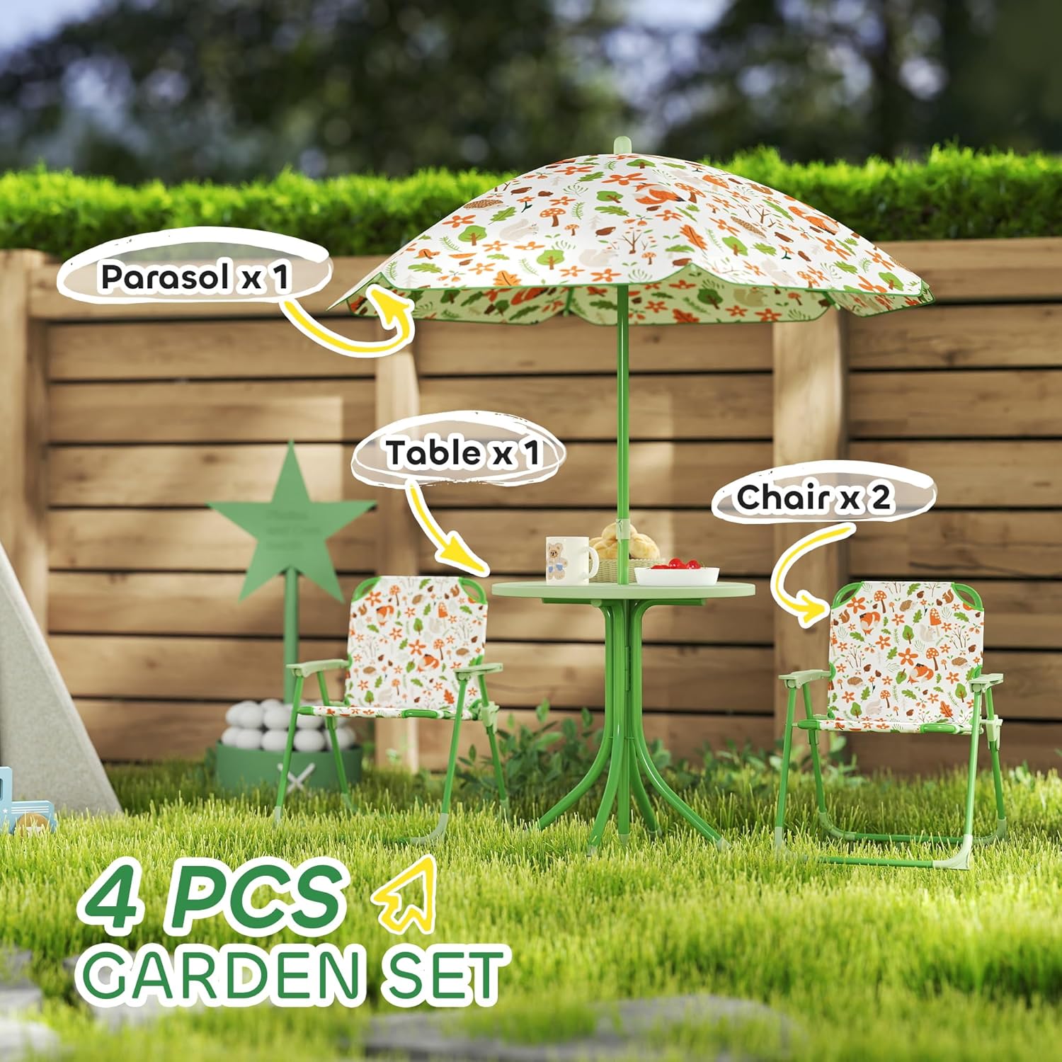 Kids Picnic Table Chair Set Fo - مراجعة Kids Outdoor Umbrella وسعره