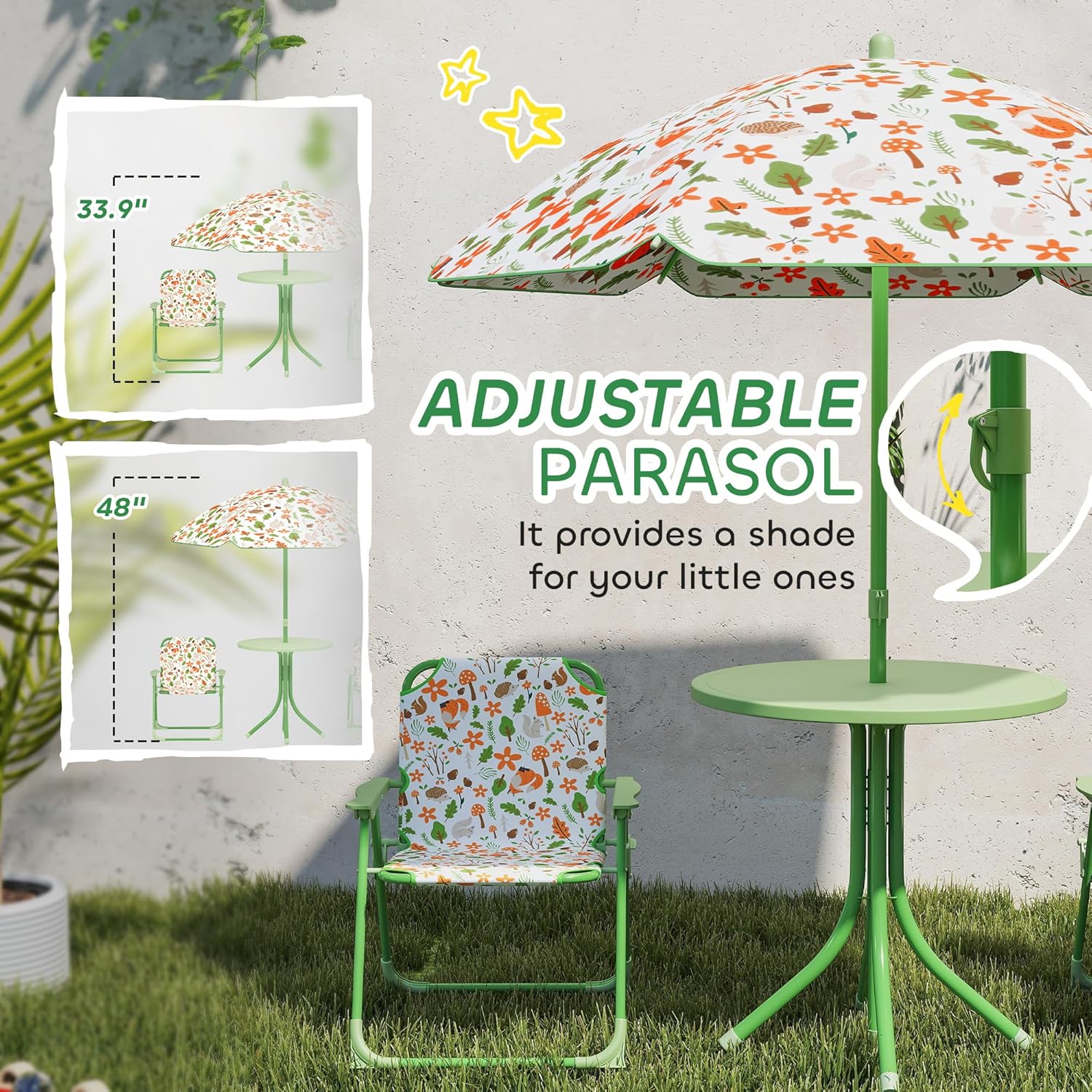 Kids Picnic Table Chair Set Fo - مراجعة Kids Outdoor Umbrella وسعره