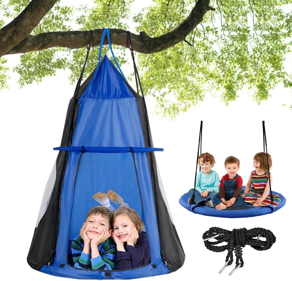 2 in 1 Kids Detachable Hanging - مراجعة Kids Outdoor Nest Swing وسعره