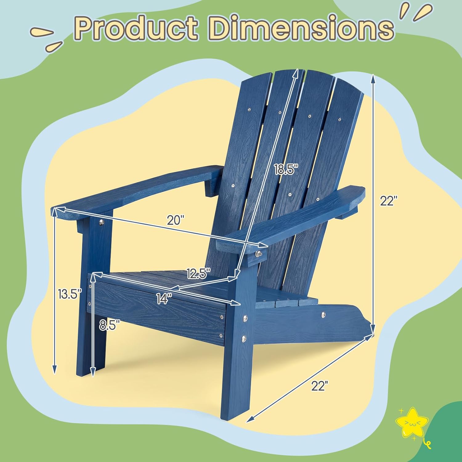Kids All-Weather HIPS Adironda - مراجعة Kids Outdoor Adirondack Chair وسعره