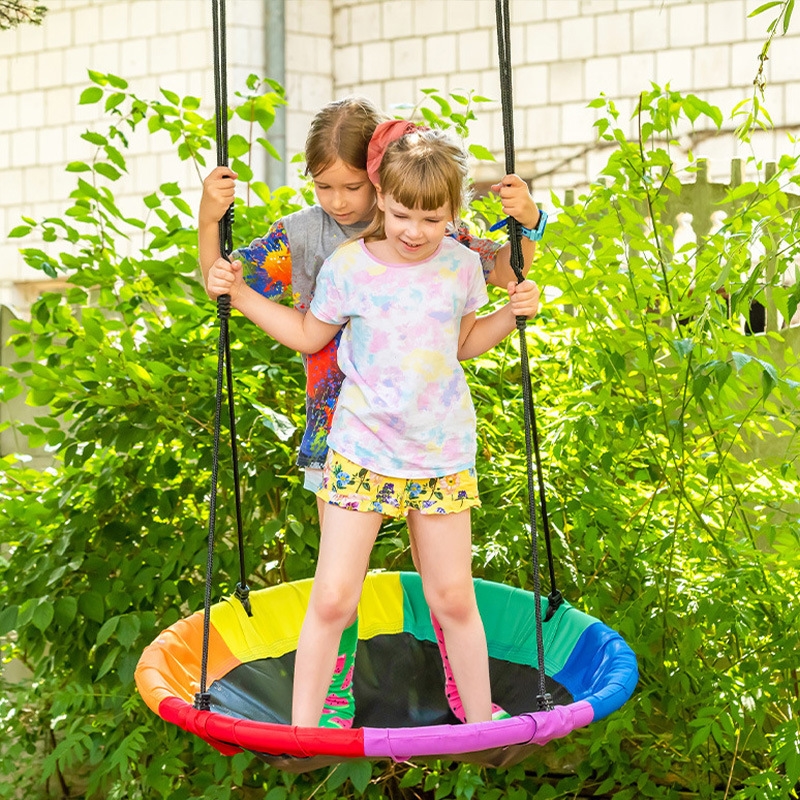 Kids Saucer Swing Outdoor Roun - مراجعة Kids Outdoor Nest Swing وسعره