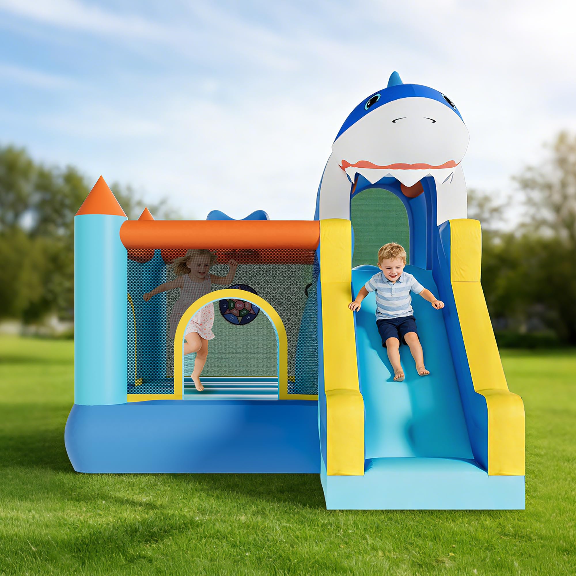 Inflatable Bounce House With S - مراجعة Kids Outdoor Climbing Wall وسعره