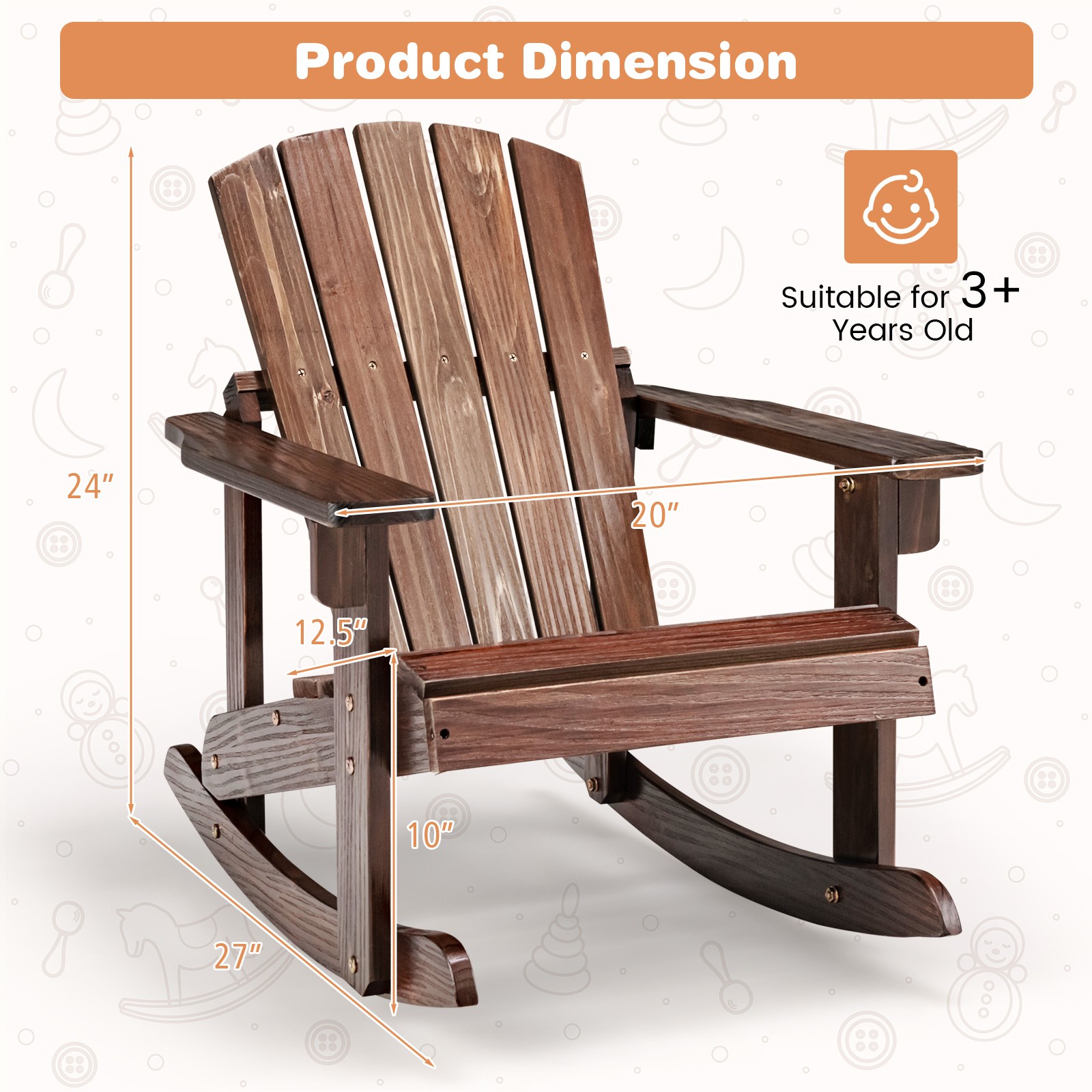 4PCS Kid Adirondack Rocking Ch - مراجعة Kids Outdoor Adirondack Chair وسعره