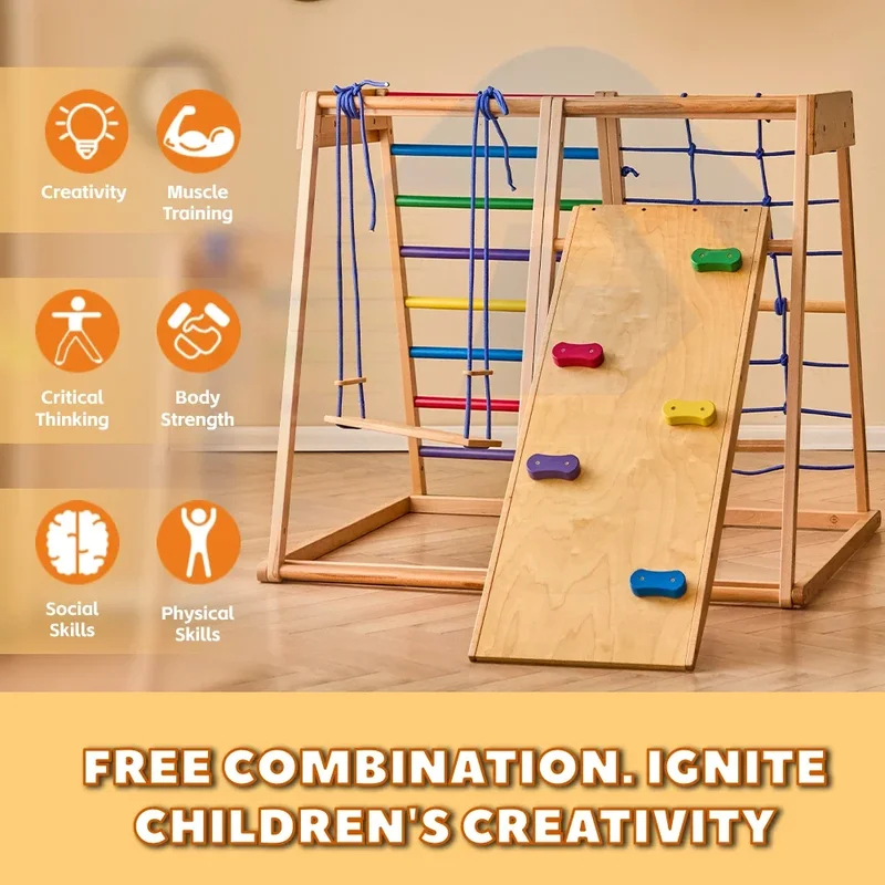 Wooden Climbing Frame Indoor P - مراجعة Kids Outdoor Climbing Frame وسعره