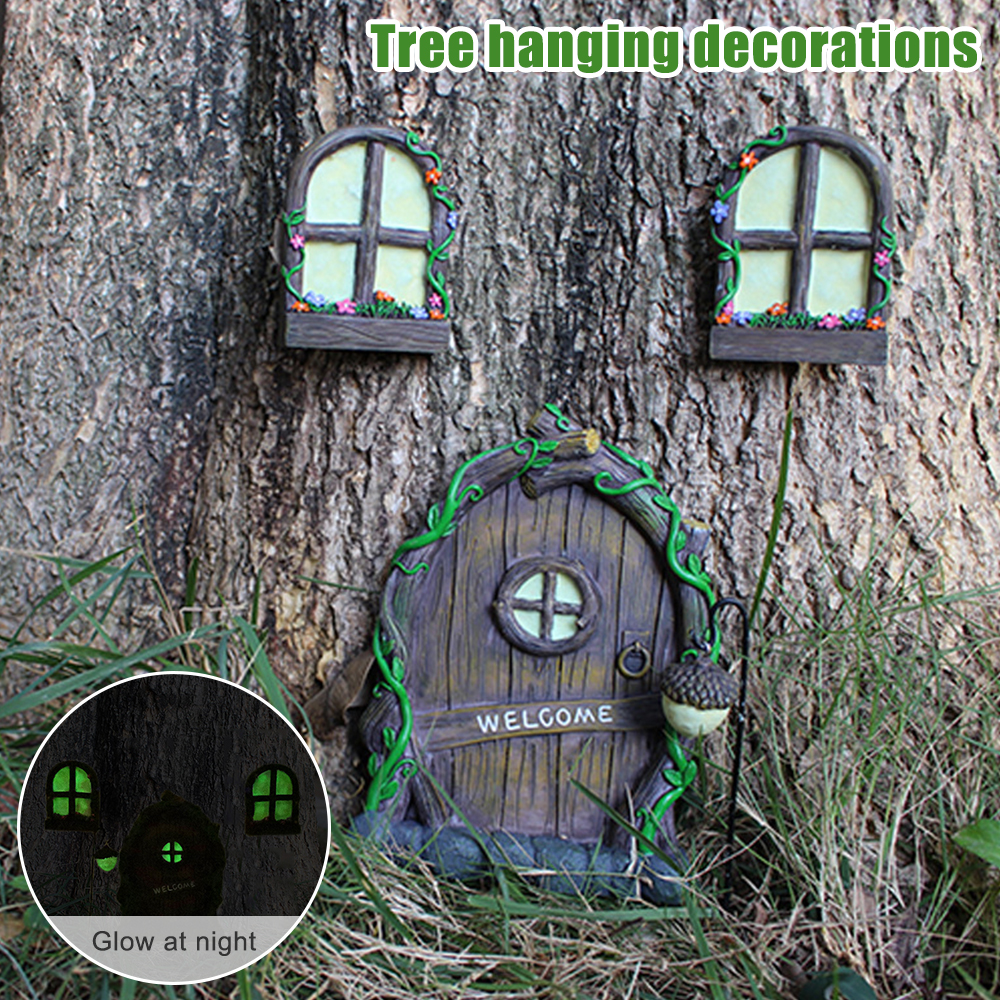 Fairy Door and Windows for Tre - مراجعة Kids Outdoor Fairy Garden وسعره
