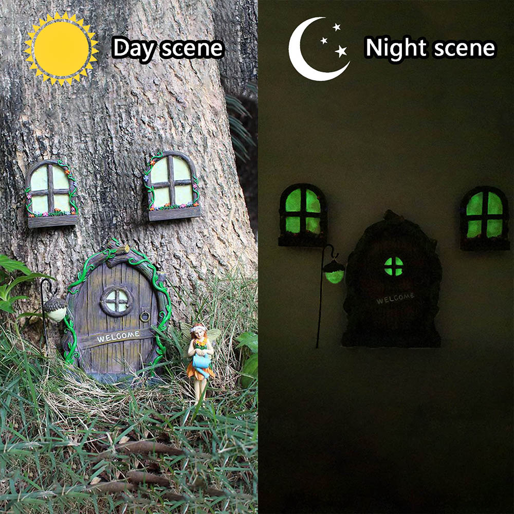 Fairy Door and Windows for Tre - مراجعة Kids Outdoor Fairy Garden وسعره