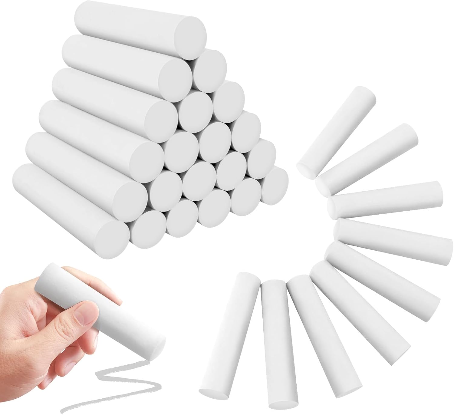 50 Pack White Sidewalk Chalks  - مراجعة Kids Outdoor Chalkboard وسعره