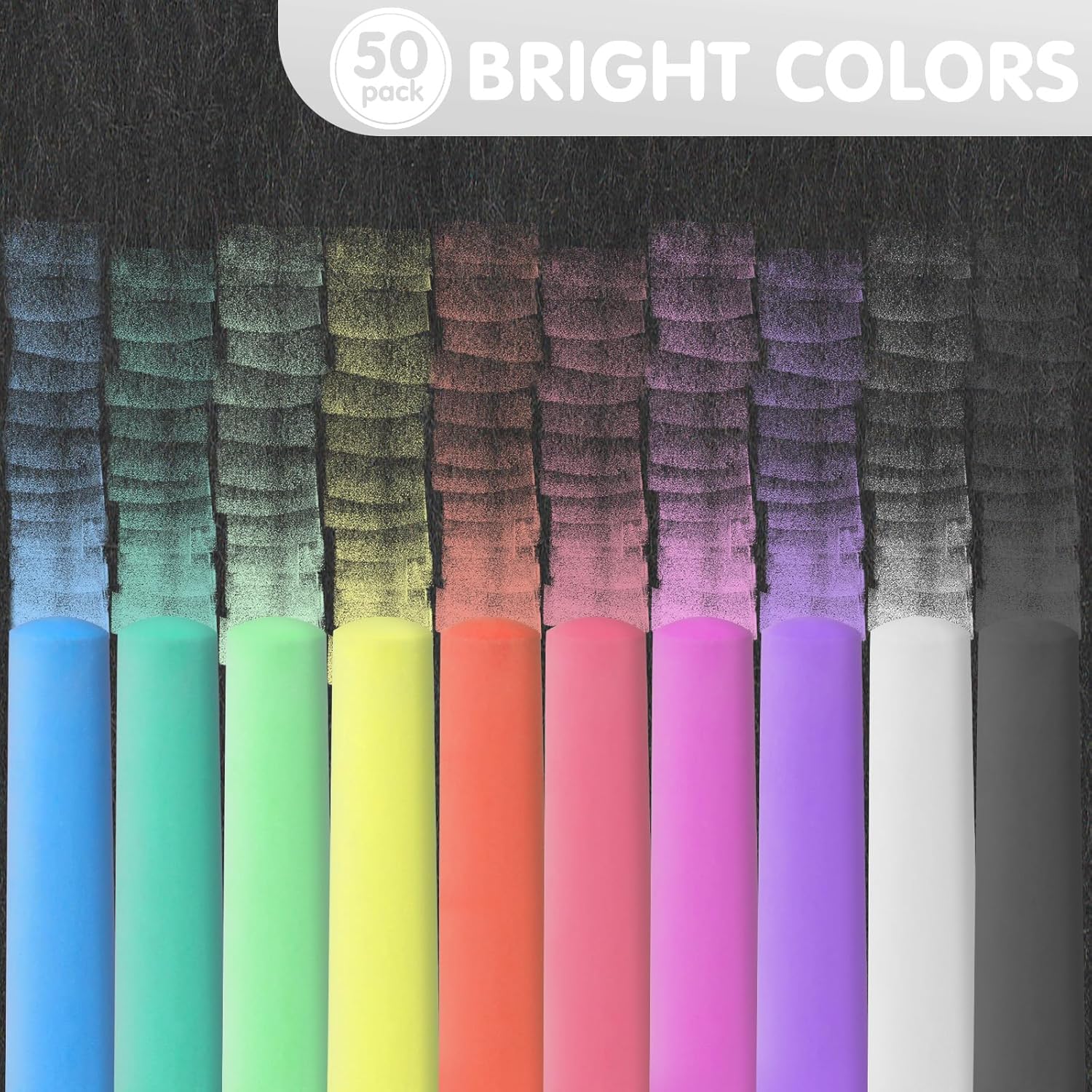 50 Pack White Sidewalk Chalks  - مراجعة Kids Outdoor Chalkboard وسعره