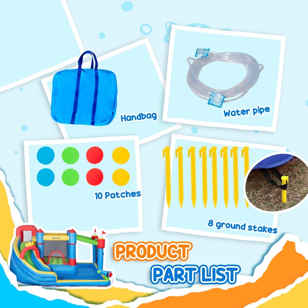 Inflatable Water Slide with Sp - مراجعة Kids Outdoor Climbing Wall وسعره