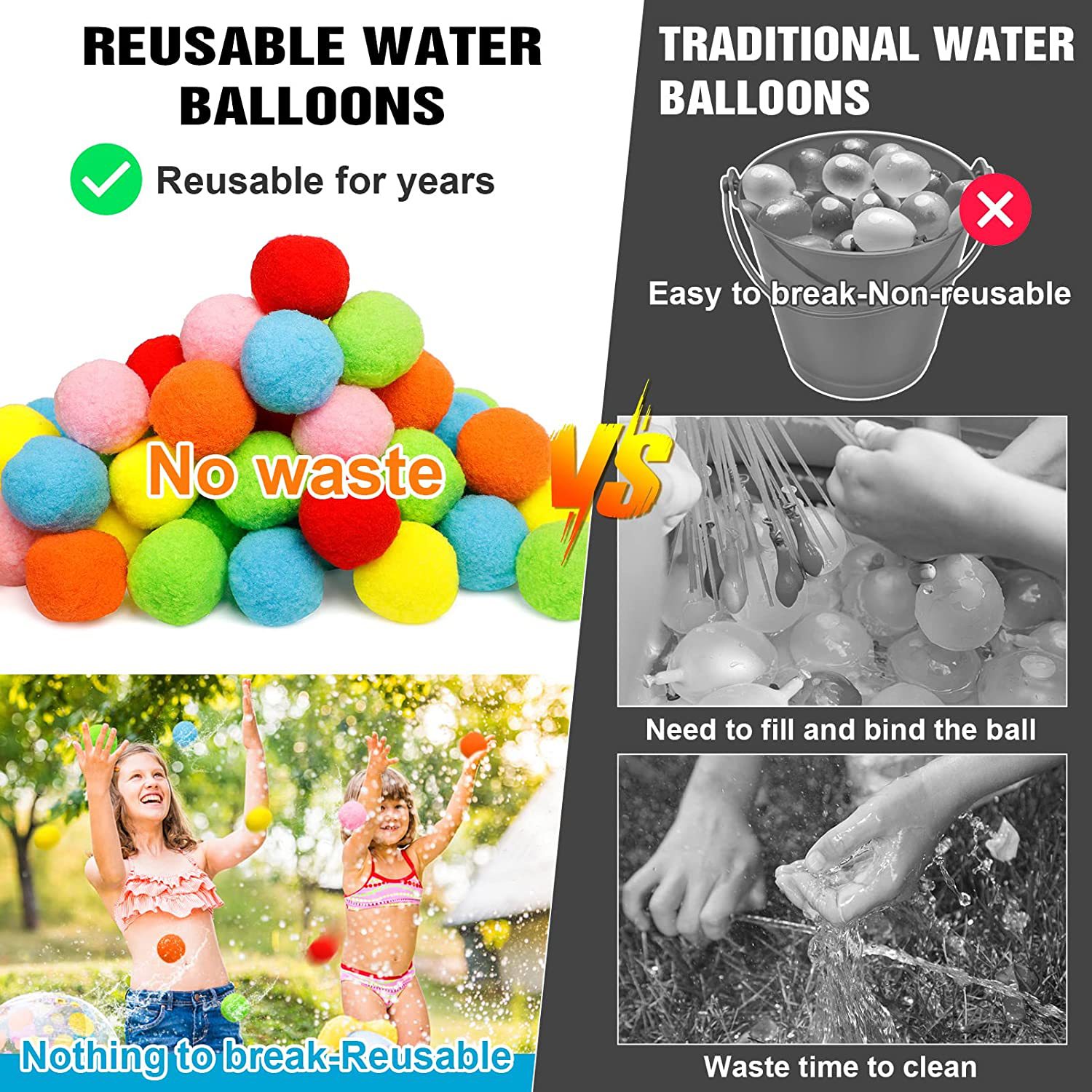 12/30/60Pcs Reusable Water Bal - مراجعة Kids Outdoor Park وسعره