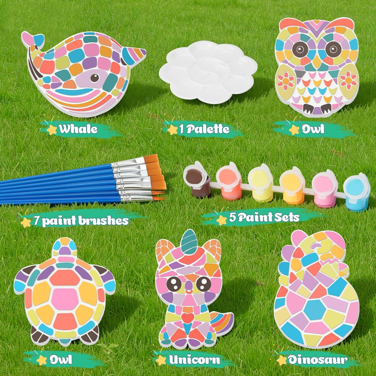 5-Pack Stepping Stones Paintin - مراجعة Kids Outdoor Garden Set وسعره