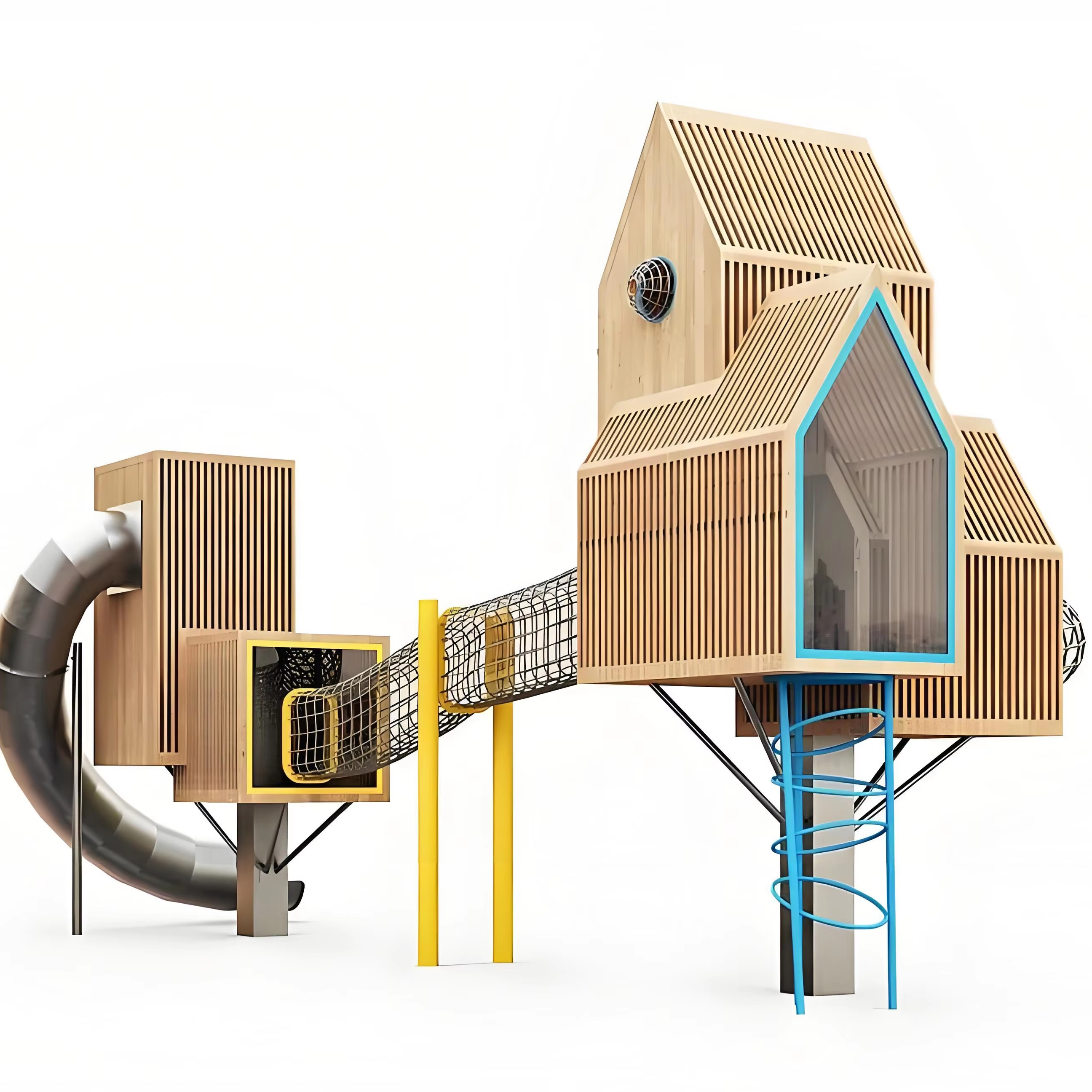 Custom Outdoor Amusement Park  - مراجعة Kids Outdoor Treehouse وسعره
